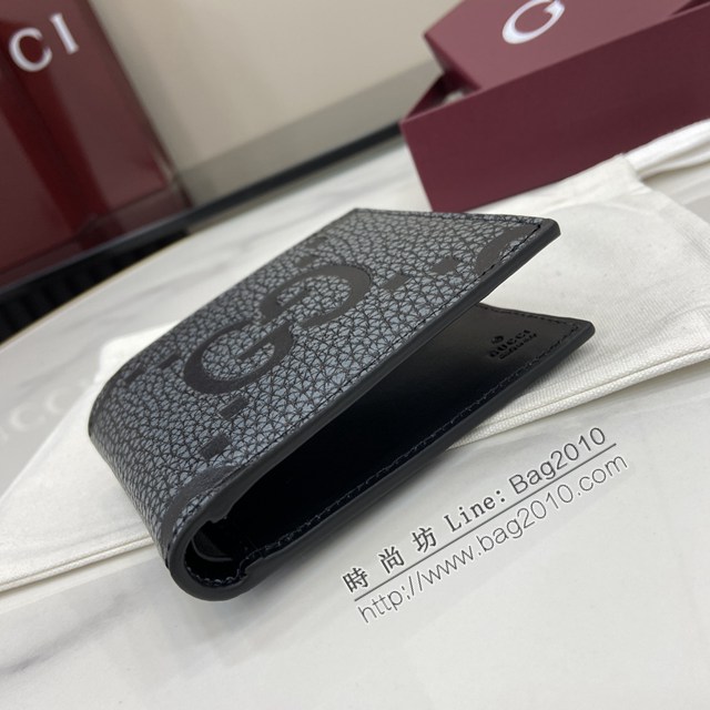 Gucci專櫃古馳最新款經典字母交織圖案男士短夾錢包 jh2646型號：739475